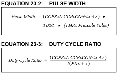 PICマイコン（16F1827）のPulse Width（デューティー比）の関係式